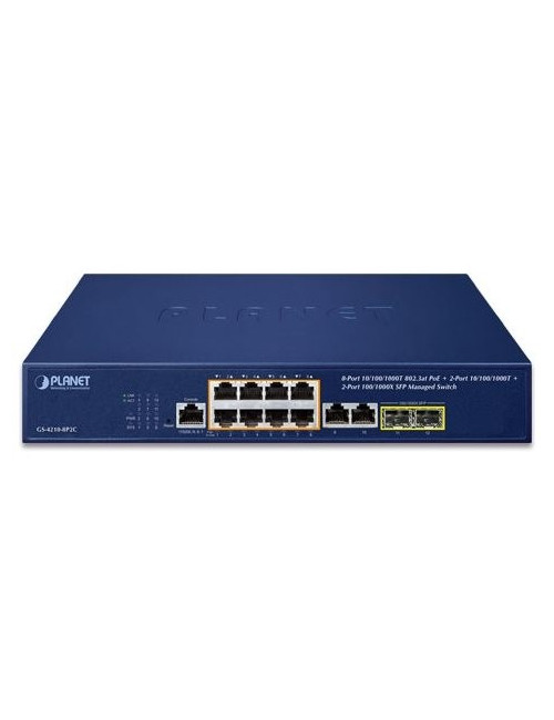Switch 19" 8Gb PoE at 120W + 2Gb + 2SFP manageable - GS-4210-8P2C