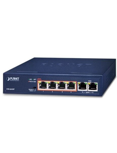 Switch desktop 6 ports 100Mbits dont 4 PoE at 60W - FSD604HP