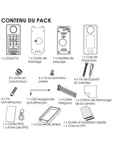 Portier vidéo HD 1080P SIP PoE clavier + RFID - [product_reference]Portier vidéo HD 1080P SIP PoE clavier + RFID