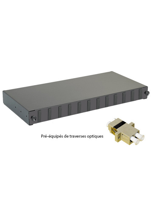 Tiroir optique 19" 12 FO 6 LC/LC duplex multimode - réf. TIR12FO07D - TIR12FO07D