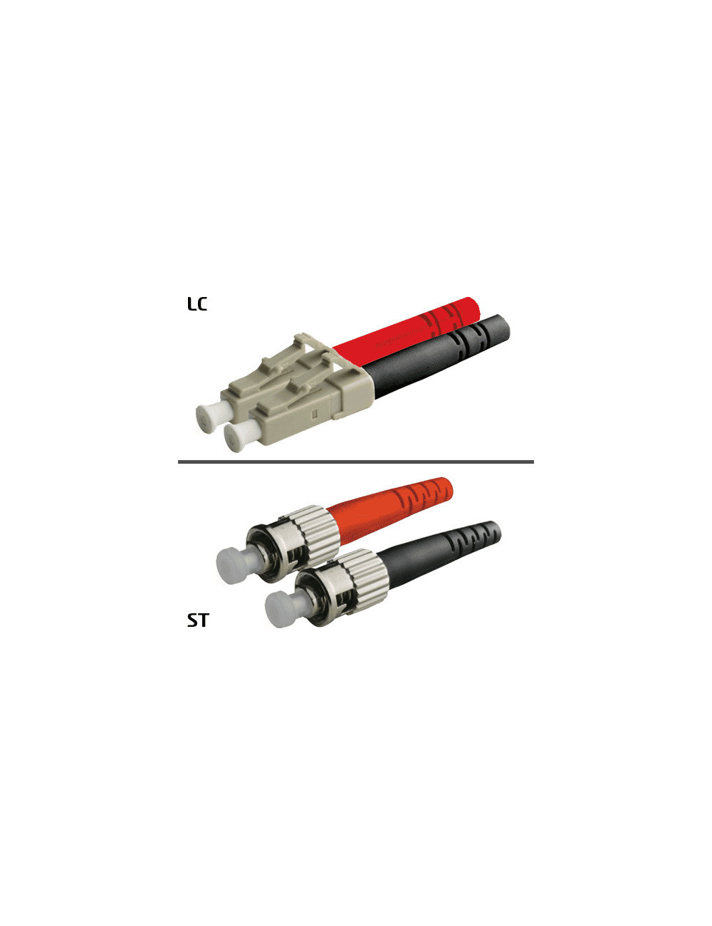 Jarretière OM3 LC/UPC ST/UPC Duplex Classic 2m - [product_reference]Jarretière OM3 LC/UPC ST/UPC Duplex Classic 2m
