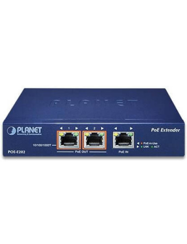 Extendeur PoE 802.3 at vers 2x PoE 803.3 af/at - POEE202