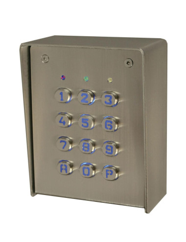 Clavier 2 relais, 60 codes, touches métalliques, boîtier sailli inox - SU2-SAB-TME