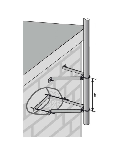 2 Fixations murales déport 270 mm acier galva - [product_reference]2 Fixations murales déport 270 mm acier galva