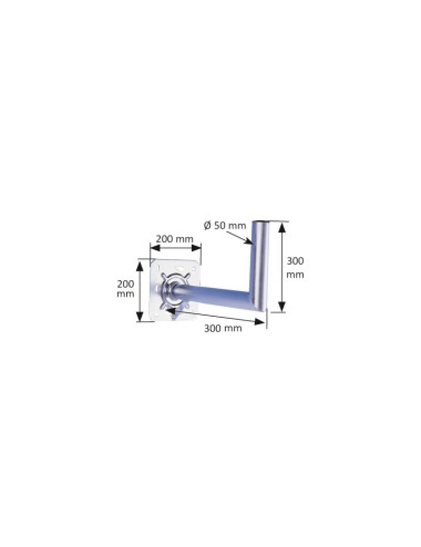 Bras de déport en L 300 mm diam 50 mm Galva - [product_reference]Bras de déport en L 300 mm diam 50 mm Galva