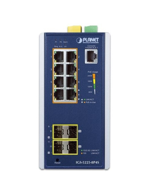 Switch indus 8 Giga PoE + 4 SFP L2/L3 240W - IGS5225-8P4S