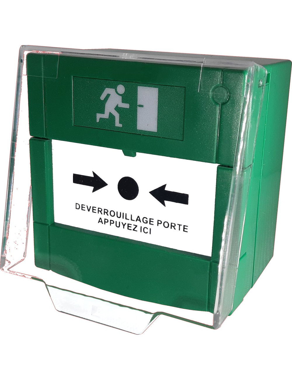 Déclencheur manuel vert 2 contacts avec capot - [product_reference]Déclencheur manuel vert 2 contacts avec capot