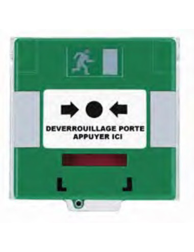 Déclencheur manuel vert 3 contacts avec capot et leds -1BDG3CLED