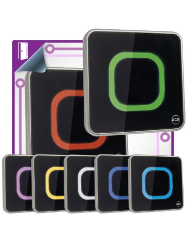 Bouton poussoir multicolore avec ou sans contact en verre ik08 - PBCLASS