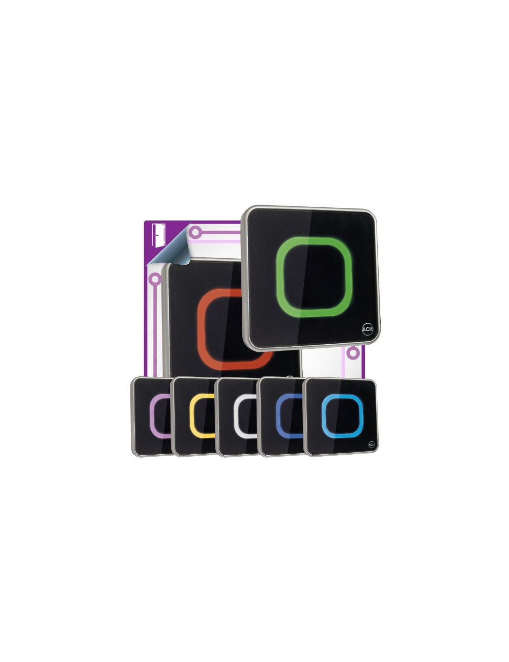 Bouton poussoir multicolore avec ou sans contact en verre ik08 - [product_reference]Bouton poussoir multicolore avec ou sans 