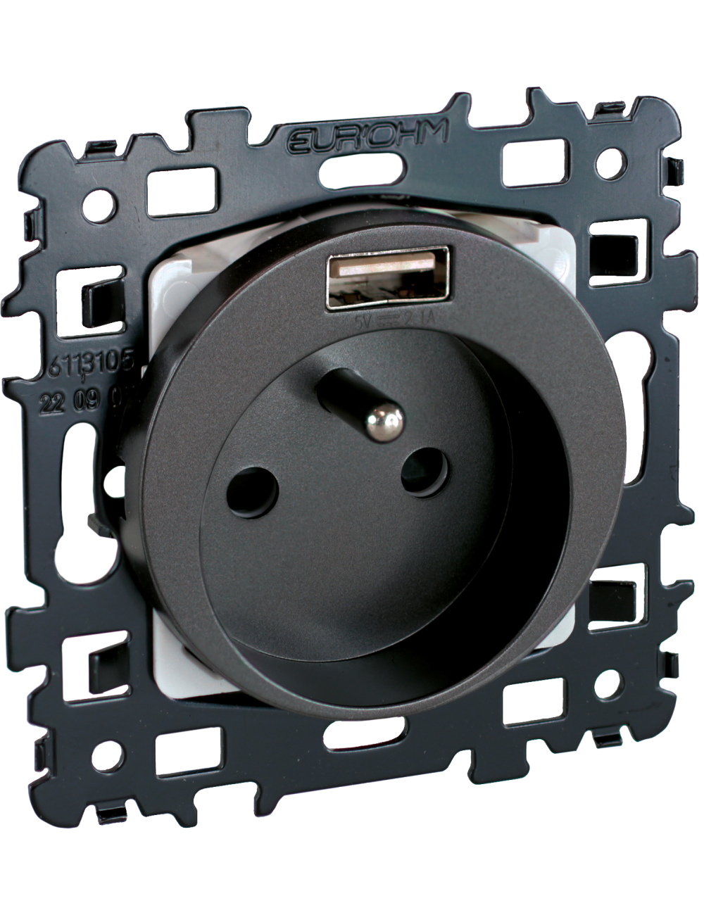 Prise 2P+T + USB A Vulcain - [product_reference]Prise 2P+T + USB A Vulcain