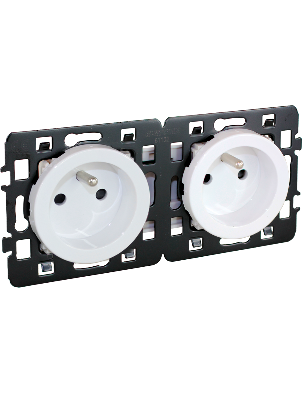 Doubles prises 2P+T précablées blanc - [product_reference]Doubles prises 2P+T précablées blanc