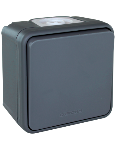 OXXO Poussoir gris saillie étanche IP55 - [product_reference]OXXO Poussoir gris saillie étanche IP55