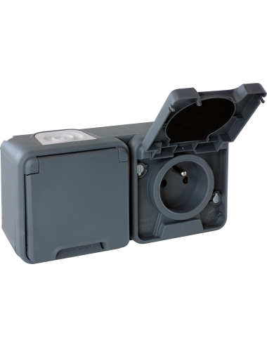 OXXO double Prise Chor.GRIS SAILL IP55 - [product_reference]OXXO double Prise Chor.GRIS SAILL IP55