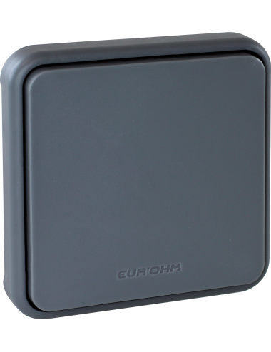 OXXO VInterrupteur Va et vient gris encastré étanche IP55, Eur'ohm.60880