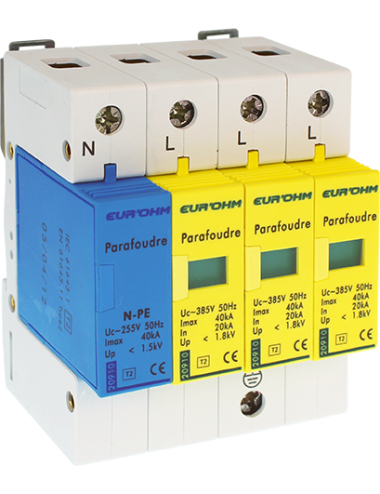 Parafoudre 3P+N T2, Imax 40kA, In 20kA, 20910