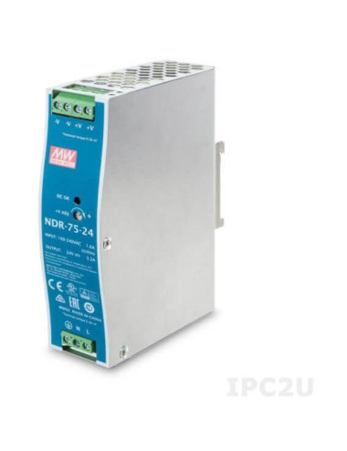 Alimentation industrielle Rail Din 24V 75W, NDR-75-24
