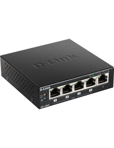Switch 5 Ports 10/100 Mbits dont 4 PoE at 60W, DES1005P