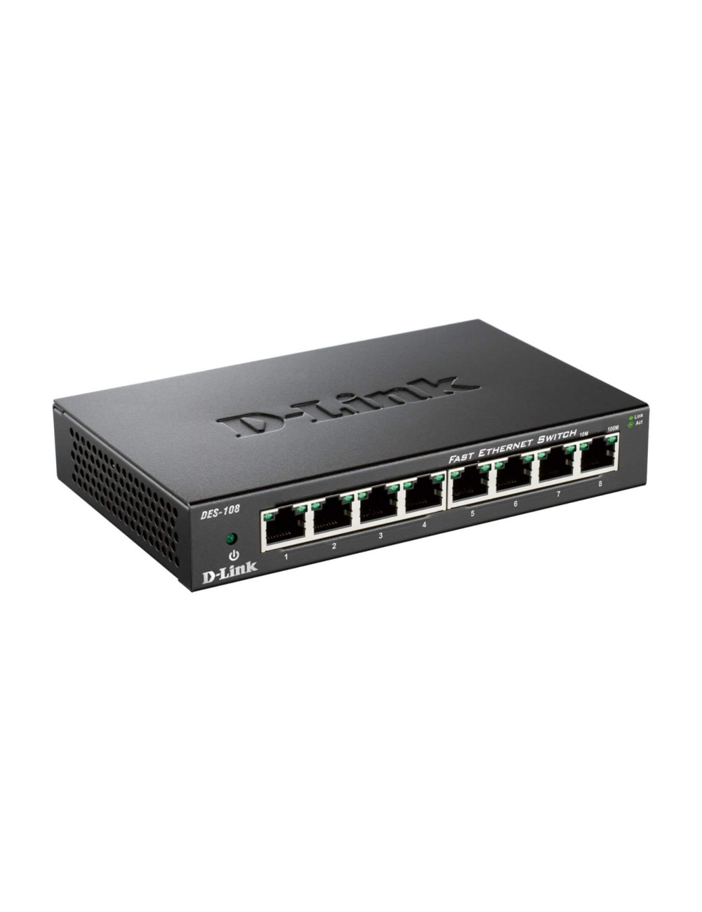 Switch 8 ports 10/100 Mbits Boîtier Métallique - DES108