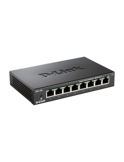 Switch 8 ports 10/100 Mbits Boîtier Métallique - DES108