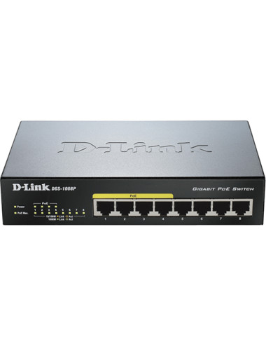 Switch Desktop 8 Ports Giga dont 4 PoE at 60W - DGS-1008P