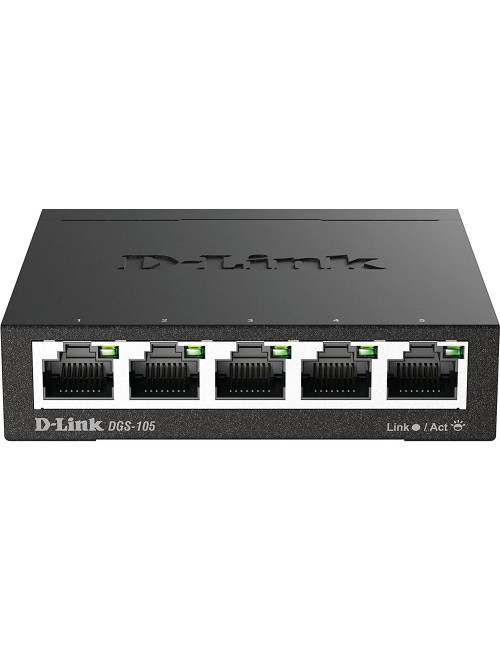 Switch Desktop 5 Ports Giga Boîtier+Connect. Métal - DGS-105