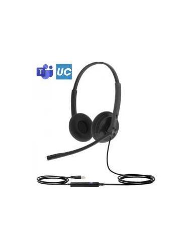 Yealink UH34 Lite Dual Teams – Casque USB-A binaural filaire avec télécommande en ligne et coussinets mousse