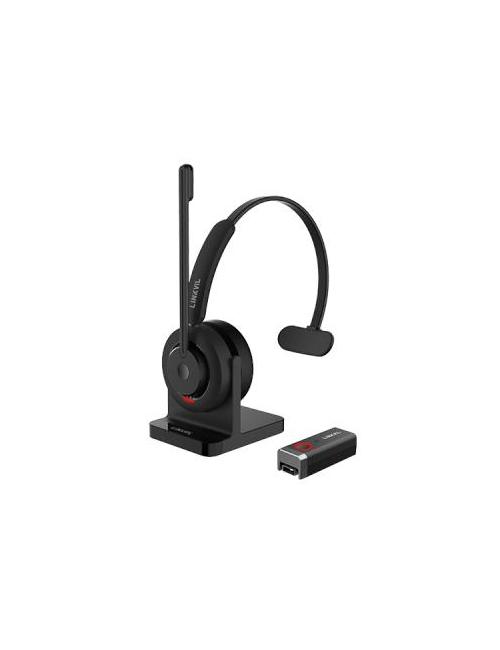 Fanvil DH301D – Casque monaural DECT et Bluetooth 5.3 avec dongle USB-A/USB-C et socle de charge