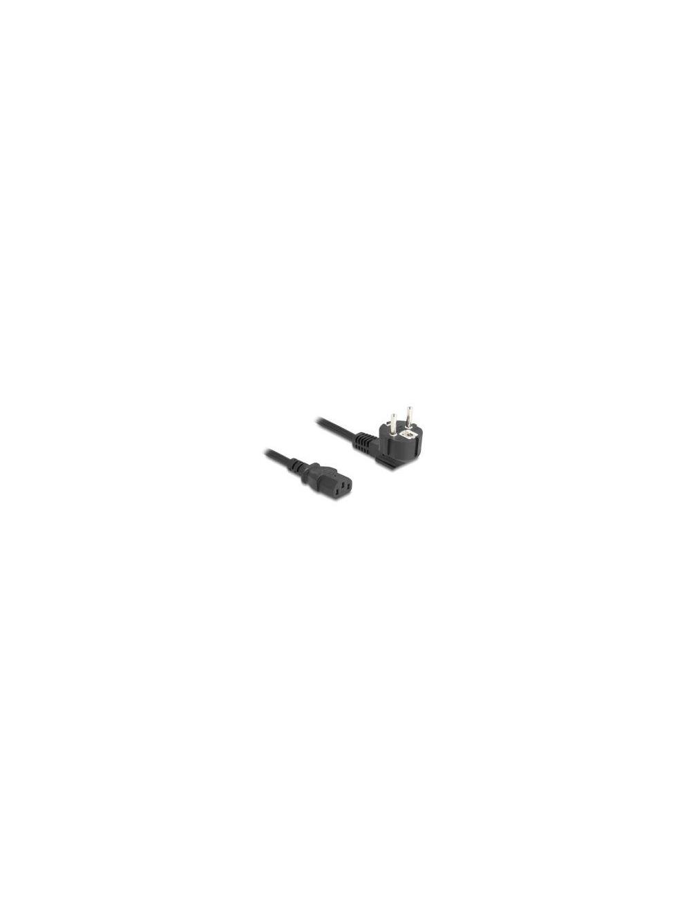 Delock 81567 – Câble d'alimentation secteur CEE 7/7 coudé vers IEC C13  3 × 1 0 mm²  2 m  noir