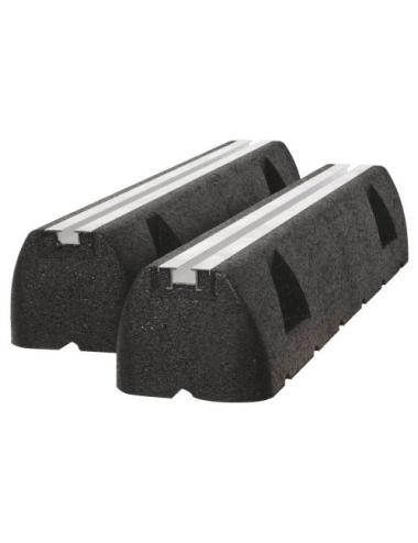 Climaconcept support rubber Smartline 600 – Paire de supports sol anti-vibratiles 600 x 130 x 95 mm avec rail