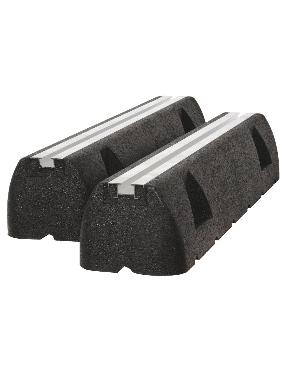 Climaconcept support rubber Smartline 600 – Paire de supports sol anti-vibratiles 600 x 130 x 95 mm avec rail