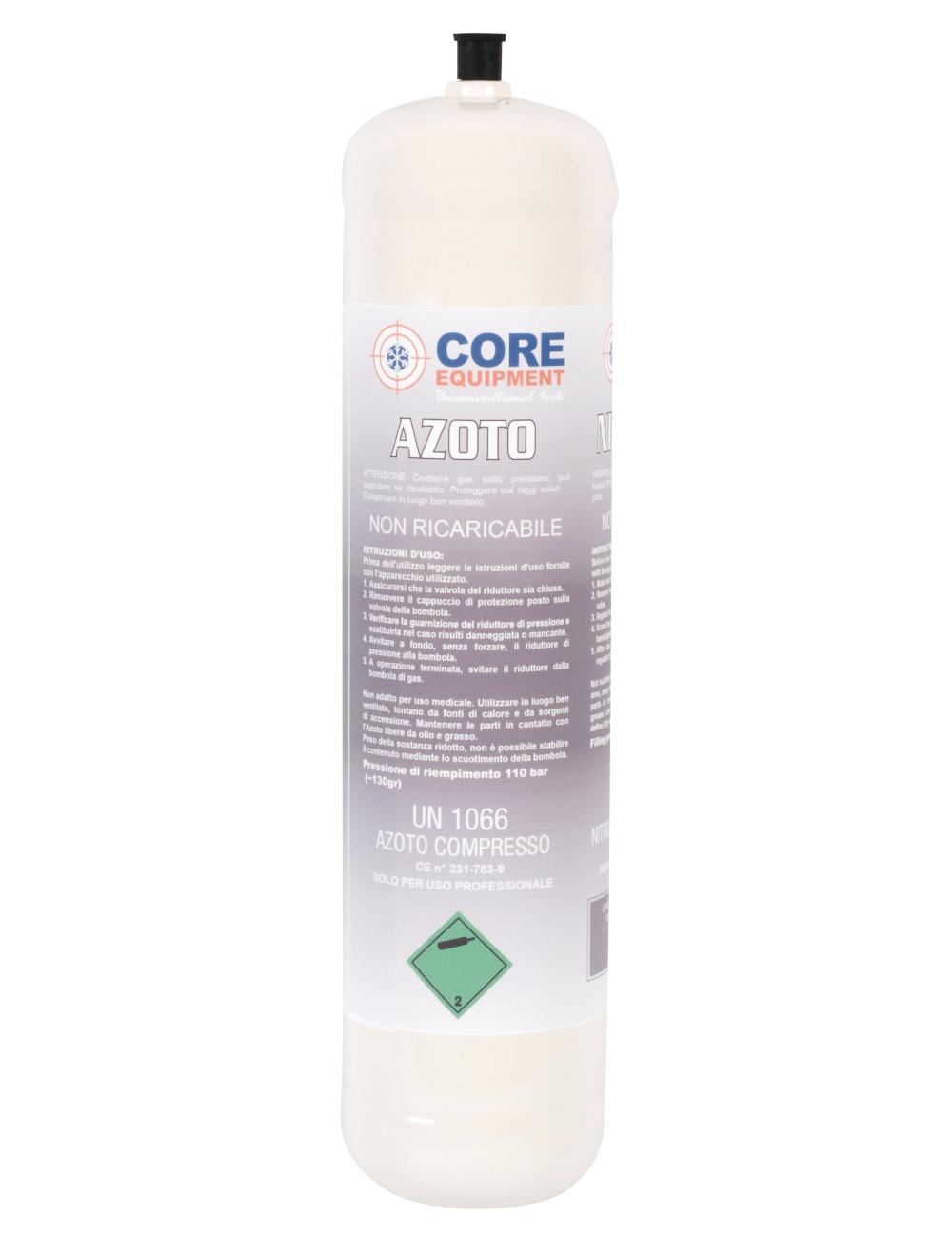Core Equipment bouteille d'azote 1 kg – Bouteille non rechargeable à filetage M10 pour essai d'étanchéité