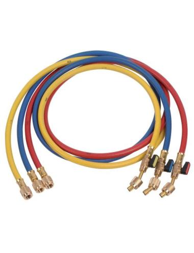 DSZH jeu de 3 flexibles 5/16" - 5/16" 1500 mm avec vannes – Bleu