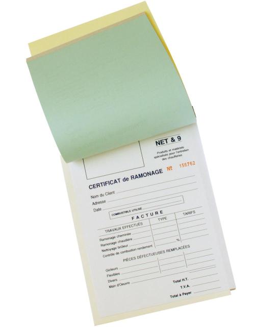 Carnet de ramonage – Carnet d'attestations pour chauffagistes et ramoneurs