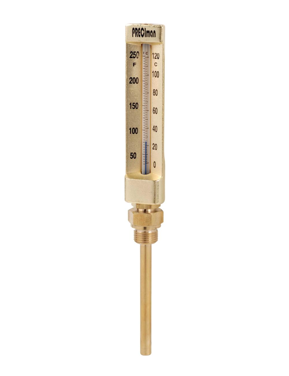 Preciman Thermomètre industriel 0-120 °C droit – plongeur 63 mm