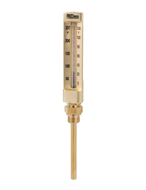 Preciman Thermomètre industriel 0-120 °C droit – plongeur 63 mm