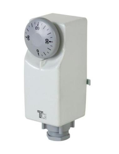 TG Aquastat d'applique à réglage externe 0-90 °C – pose sur tuyauterie sans doigt de gant