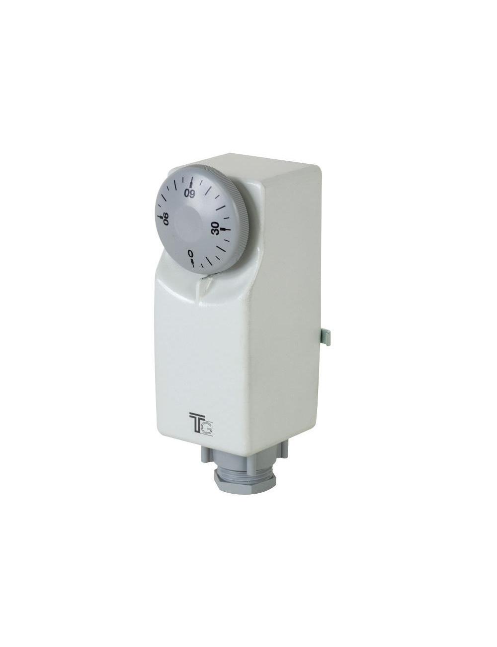 TG Aquastat d'applique à réglage externe 0-90 °C – pose sur tuyauterie sans doigt de gant