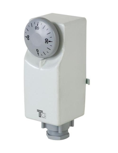 TG Aquastat d'applique à réglage externe 0-90 °C – pose sur tuyauterie sans doigt de gant