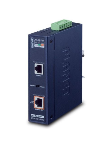 Injecteur PoE industriel Giga 802.3bt 90W -40/75°C - IPOE171-95W