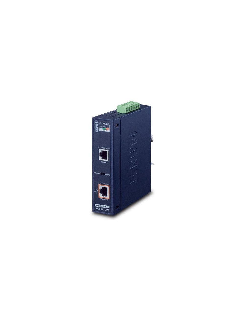 Injecteur PoE industriel Giga 802.3bt 90W -40/75°C - IPOE171-95W