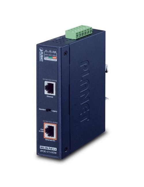 Injecteur PoE industriel Giga 802.3bt 90W -40/75°C - IPOE171-95W