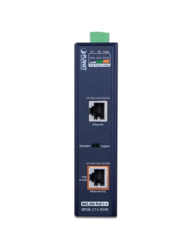 Injecteur PoE industriel Giga 802.3bt 90W -40/75°C - IPOE171-95W