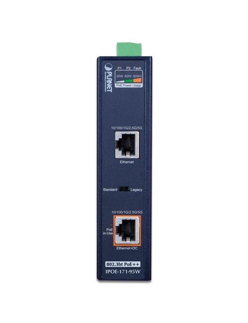 Injecteur PoE industriel Giga 802.3bt 90W -40/75°C - IPOE171-95W