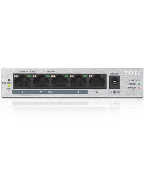 Switch 5 ports Gigabits dont 4 POE budget 60 W - ZYGS1005-HP