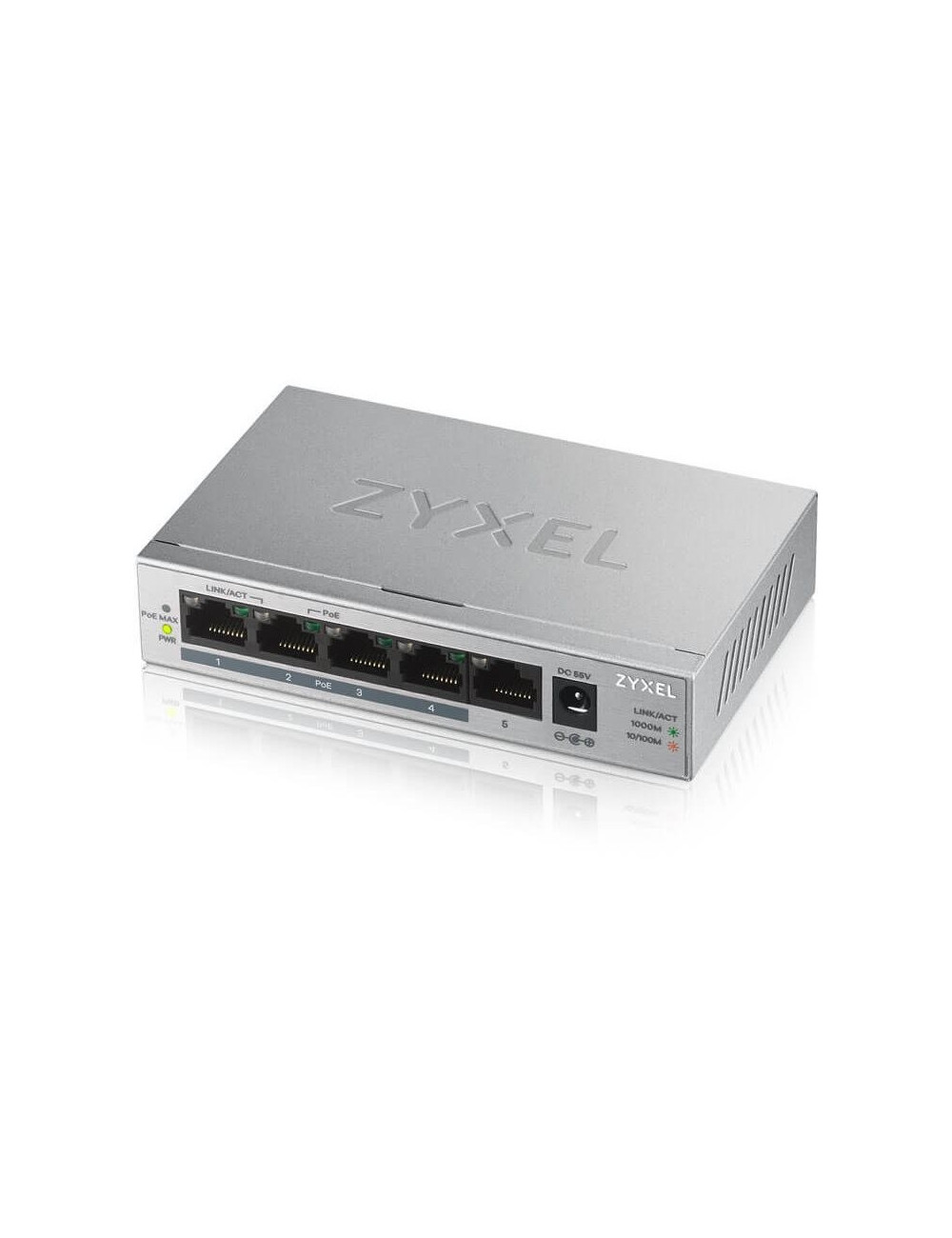 Switch 5 ports Gigabits dont 4 POE budget 60 W - ZYGS1005-HP