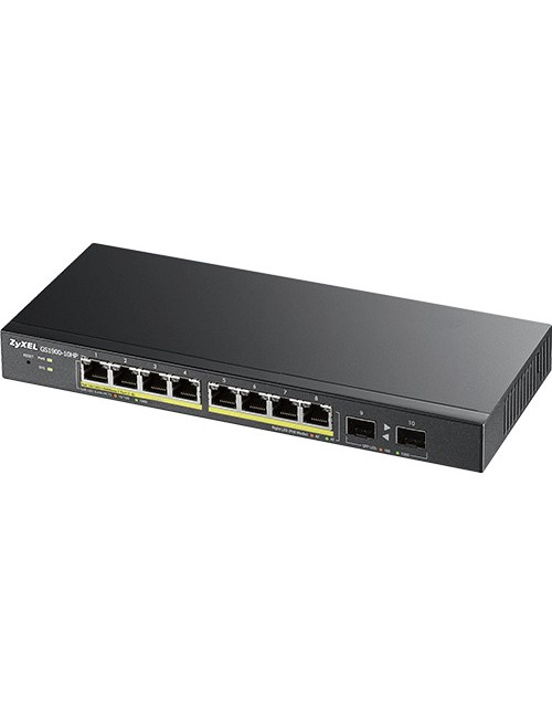 Switch Smart 8 ports Giga POE + 2 SFP sans ventil - ZYGS1900-10HPV2