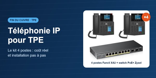 Téléphonie IP pour TPE : le kit 4 postes, prix et installation