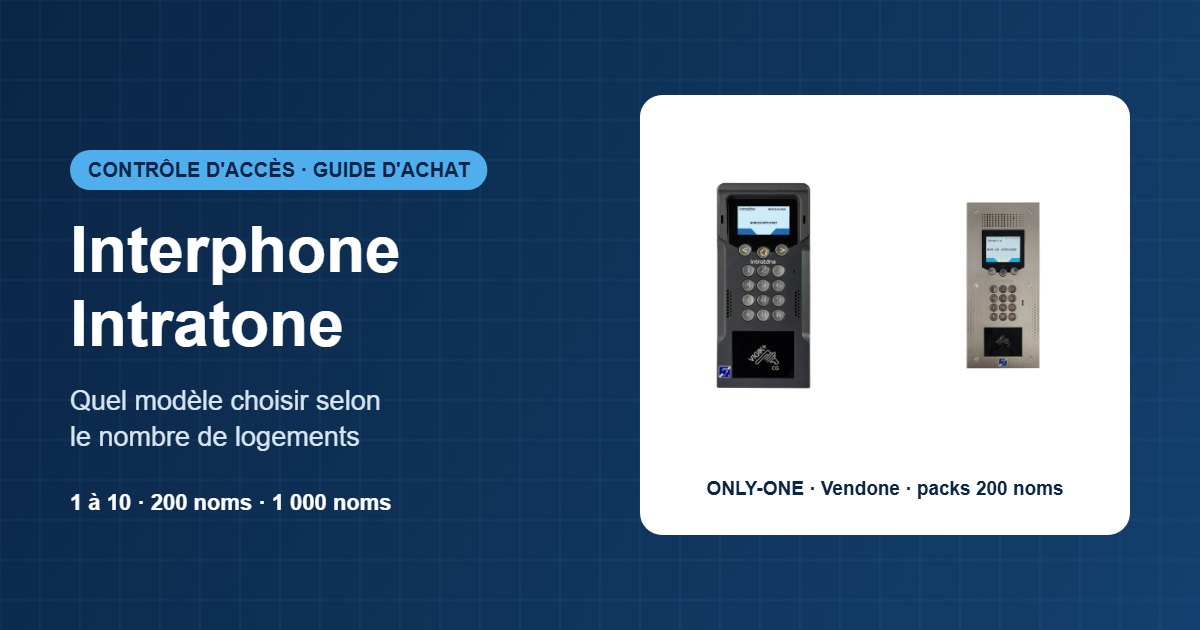 Interphone Intratone : quel modèle choisir selon le nombre de logements